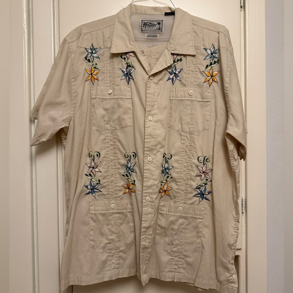 Howler Brothers Embroidered Guayabera
